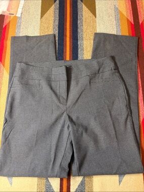 George Charcoal Micro-Pattern Straight-Leg Dress Pants Size 16